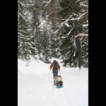 Transport of the equipment, up to the icefall